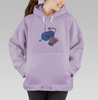 Весёлое радио-«вкусняшка» с кассетной лентой, Hoodie Oversize Fiolet