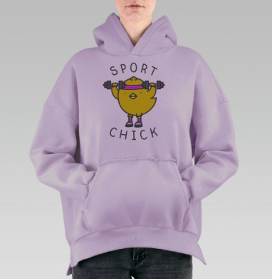 СПОРТ ЦЫПА, Hoodie Oversize Fiolet, утепленная