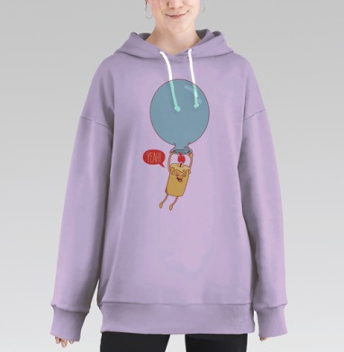СВЕЧА НА ШАРЕ, Hoodie Long Oversize Fiolet