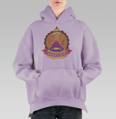 Sweet, Hoodie Oversize Fiolet, утепленная