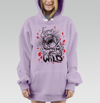 Тигр, Hoodie Mjhigh Dig Mel, Fiolet, утепленная