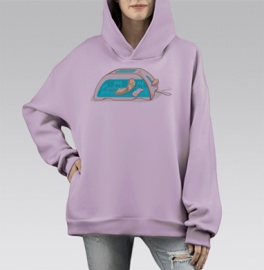 Тостеляриум, Hoodie Mono Fiolet, оверсайз, утепленная