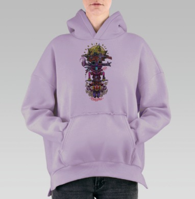 Тотем для реальных райдеров, Hoodie Oversize Fiolet, утепленная