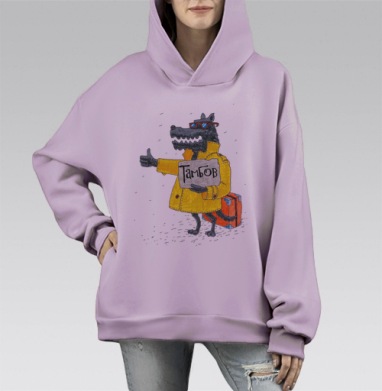 Товарищ, Hoodie Mono Fiolet, оверсайз, утепленная