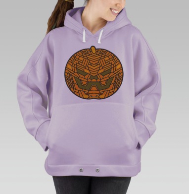 Футуристическая тыква-Джек о'Лэнтерн на Хэллоуин, Hoodie Oversize Fiolet