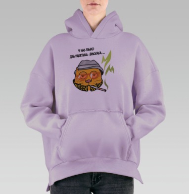 Оранжевый кот в образе гонзо-журналиста, Hoodie Oversize Fiolet, утепленная