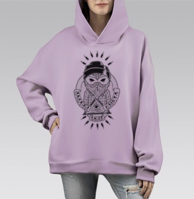 ваще совята  (муж.), Hoodie Mono Fiolet, оверсайз, утепленная