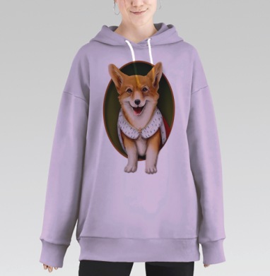 Вельш-корги, Hoodie Long Oversize Fiolet