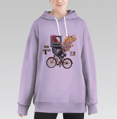 Велоретропетух, Hoodie Long Oversize Fiolet