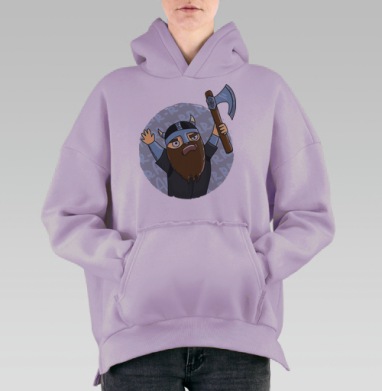Викинги   (муж.), Hoodie Oversize Fiolet, утепленная