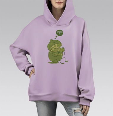 Vitamin c, Hoodie Mono Fiolet, оверсайз, утепленная