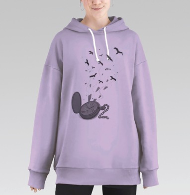 Разрушение времени: символ свободы и перемен, Hoodie Long Oversize Fiolet