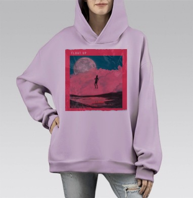 Взлетай, Hoodie Mono Fiolet, оверсайз, утепленная