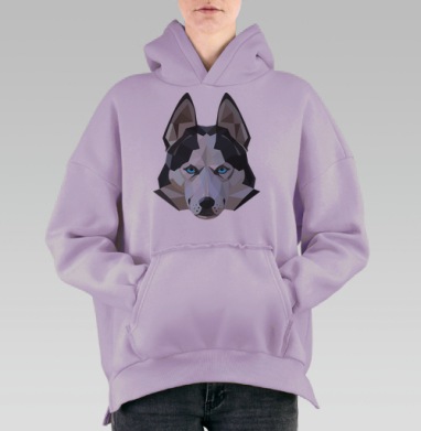 Хаски лед, Hoodie Oversize Fiolet, утепленная