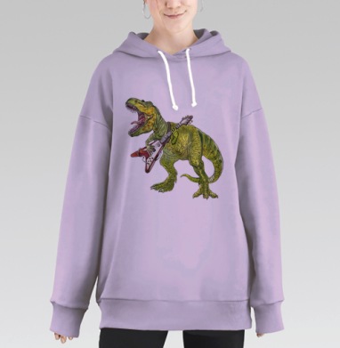 Хэви метал динозавр, Hoodie Long Oversize Fiolet