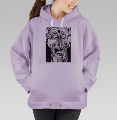 Мистическая маска интроспекции и медитации, Hoodie Oversize Fiolet