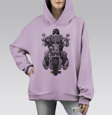 Я - ЛЕГЕНДА, Hoodie Mono Fiolet, оверсайз, утепленная
