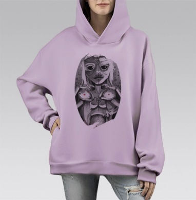 Йоланди, Hoodie Mono Fiolet, оверсайз, утепленная
