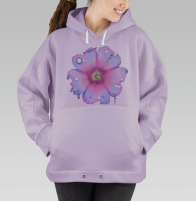 Цветок с пирсингом – контраст природы и бунта, Hoodie Oversize Fiolet