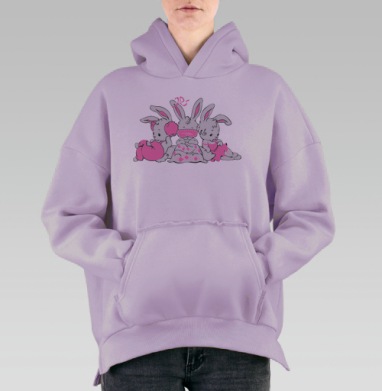 Зайки, Hoodie Oversize Fiolet, утепленная