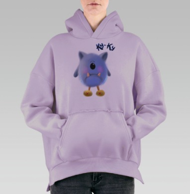 Милый пушистый монстр в тапочках-уточках Ky-Ky, Hoodie Oversize Fiolet, утепленная