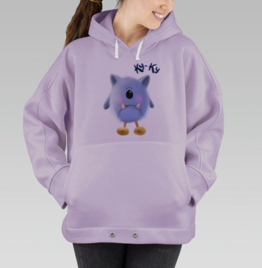 Милый пушистый монстр в тапочках-уточках Ky-Ky, Hoodie Oversize Fiolet