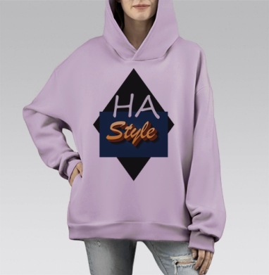 Акцентный текст стиль сдержанность и индивидуальность, Hoodie Mono Fiolet, оверсайз, утепленная