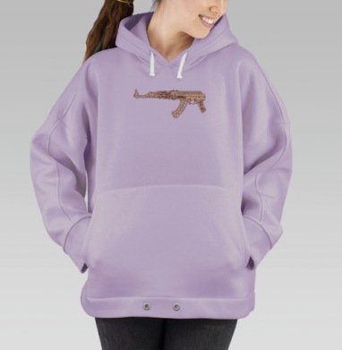 Автомат из костей на ярко-розовом фоне, Hoodie Oversize Fiolet