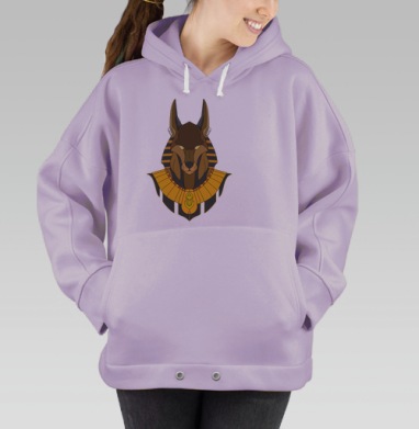 Бог Анубис в египетском наряде с собакой мордой, Hoodie Oversize Fiolet