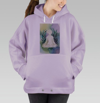 Будда медитация внутренний покой гармония природы, Hoodie Oversize Fiolet