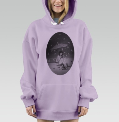 Чаепитие на луне, Hoodie Mjhigh Dig Mel, Fiolet, утепленная