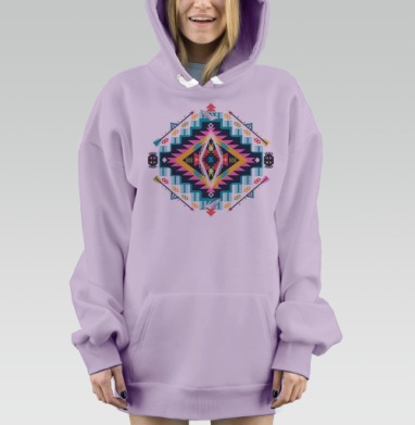 Декоративный орнамент в американском стили, Hoodie Mjhigh Dig Mel, Fiolet, утепленная