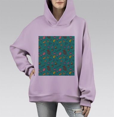 Детские игрушки мягкие цвета уют детство беззаботность, Hoodie Mono Fiolet, оверсайз, утепленная