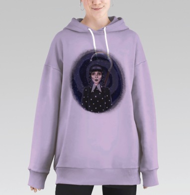 Девушка с серпом мрачная загадка готики, Hoodie Long Oversize Fiolet