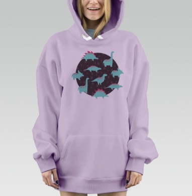 Dinosaurs, Hoodie Mjhigh Dig Mel, Fiolet, утепленная