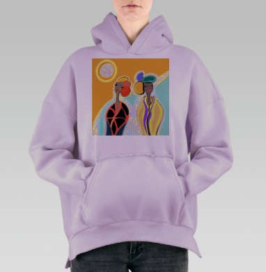 Элегантные женщины гармония покой светлые моменты, Hoodie Oversize Fiolet, утепленная