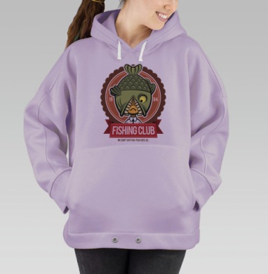 Fishing Club, Hoodie Oversize Fiolet