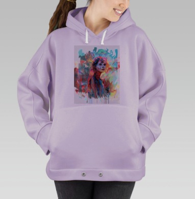 Женский портрет с тремя глазами глубокое восприятие мира, Hoodie Oversize Fiolet