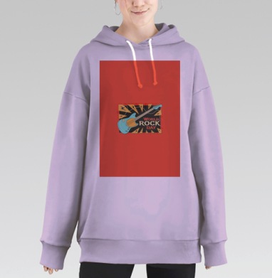 Гитара рок музыкант праздник музыкальный мир рок день, Hoodie Long Oversize Fiolet