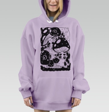 Глазастые грибы, Hoodie Mjhigh Dig Mel, Fiolet, утепленная