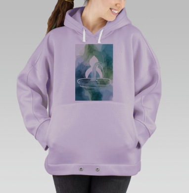 Голубой Зеленый Водный Источник умиротворяющего спокойствия, Hoodie Oversize Fiolet