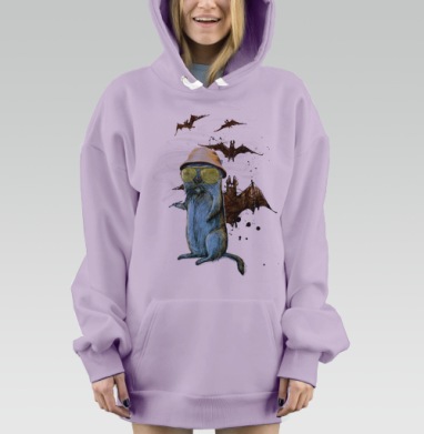 Гонзо сурок, Hoodie Mjhigh Dig Mel, Fiolet, утепленная
