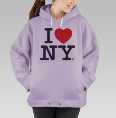 I Love NY, Hoodie Oversize Fiolet