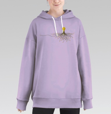 Идея в лампочке питается множеством энергий, Hoodie Long Oversize Fiolet