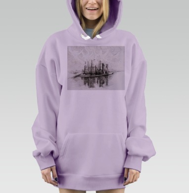Индустриальный завод дымящий над водой действия на природе, Hoodie Mjhigh Dig Mel, Fiolet, утепленная