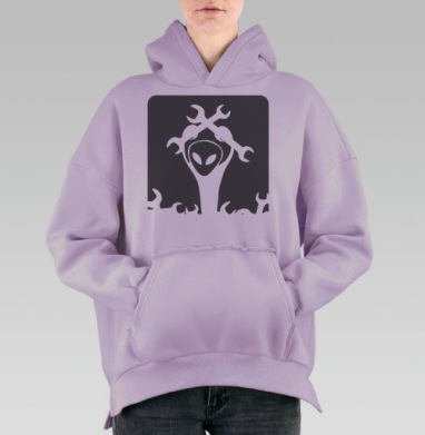 Инопланетянин с инструментами ремонтная тематика ключи, Hoodie Oversize Fiolet, утепленная