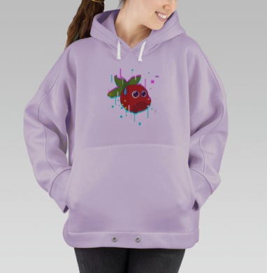 Испуганная ягода в цифровых помехах ягода в цифровых помехах, Hoodie Oversize Fiolet