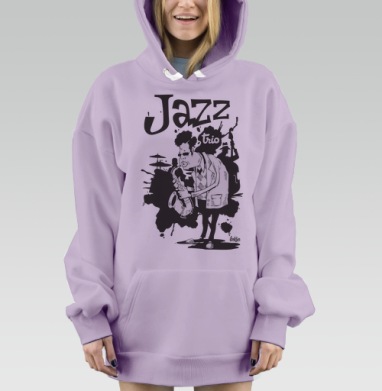 Jazz trio, Hoodie Mjhigh Dig Mel, Fiolet, утепленная