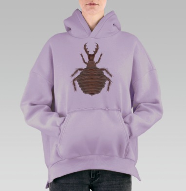 Коричневый муравьиный лев с острыми шипами насекомое живое, Hoodie Oversize Fiolet, утепленная