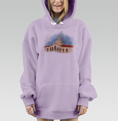 Красная крыша Сочи на фоне голубого неба Сочи, Hoodie Mjhigh Dig Mel, Fiolet, утепленная